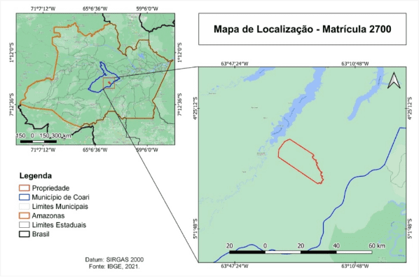 Localização da propriedade do projeto